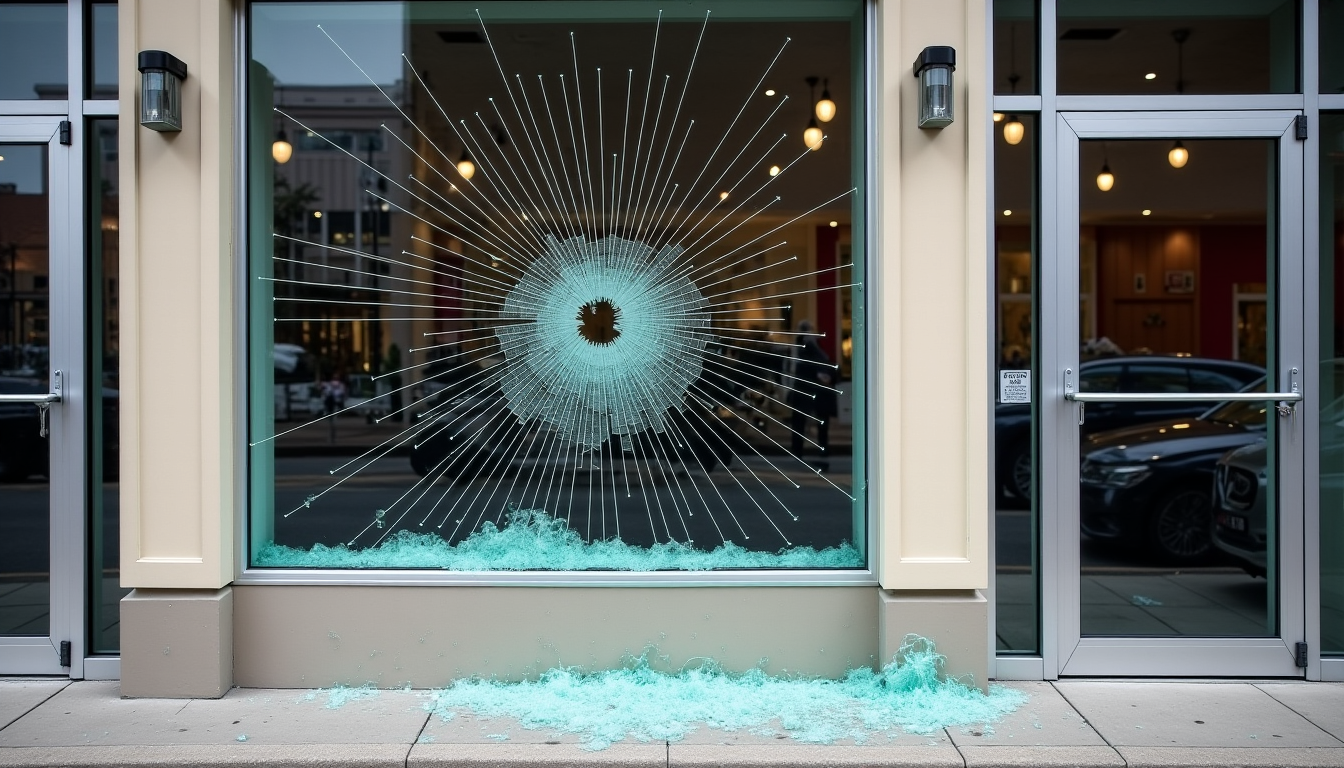 Vitrine brisée : comment déclarer un sinistre bris de glace pour votre local